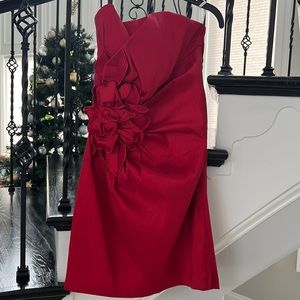 Red ,size 8,Jessica McClintock cocktail dress, like new, worn only once.